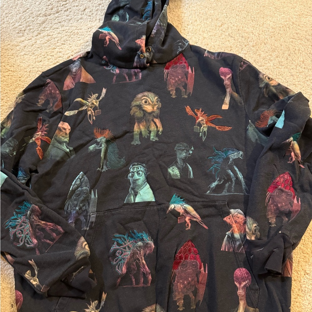 Graphic Hoodie with Fantasy Creatures